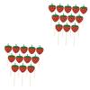 Cabilock 24pcs Strawberry Pattern Insert Cake Picks Fruits Cake Decor for Party Use Unique Fruit Themed Party Supplies view 1