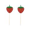 Cabilock 24pcs Strawberry Pattern Insert Cake Picks Fruits Cake Decor for Party Use Unique Fruit Themed Party Supplies view 2