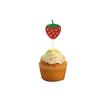 Cabilock 24pcs Strawberry Pattern Insert Cake Picks Fruits Cake Decor for Party Use Unique Fruit Themed Party Supplies view 4