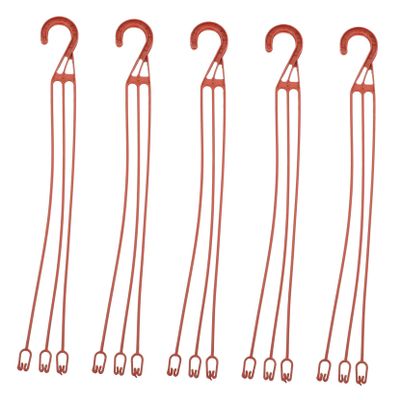 BESPORTBLE 25pcs Plastic Hanging Flowerpot Hooks for Garden Plant Pots, Portable Planter Hangers Red Hooks, Outdoor Balcony Plant Support Accessories