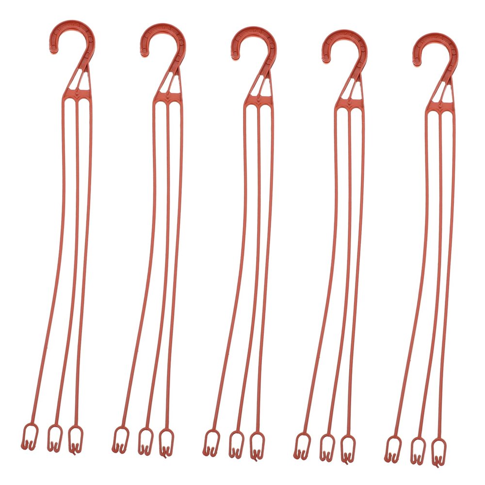 BESPORTBLE 25pcs Plastic Hanging Flowerpot Hooks for Garden Plant Pots, Portable Planter Hangers Red Hooks, Outdoor Balcony Plant Support Accessories