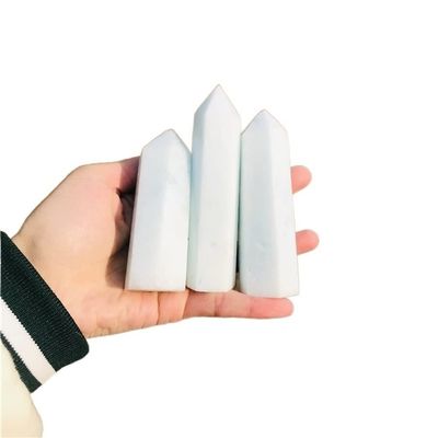 NWPNLXEA Home Collections Quartz Decoration 1PC Natural Crystal Stone Blue Calamine Crystal hemimorphite Tower Point can be Used for Decoration (Size : 6-7CM)