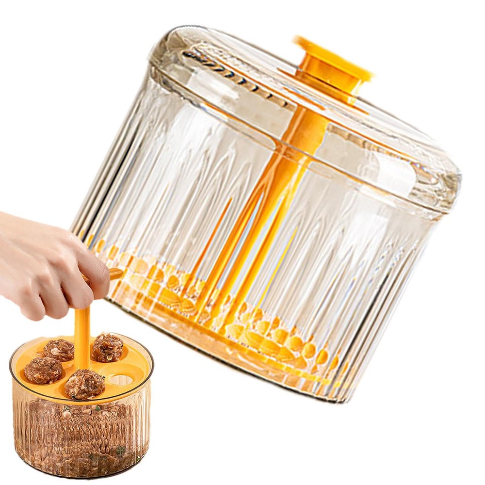 Translucent Meatball Maker, Efficient Kitchen Manual Meatball Maker, 5 Meatballs Making Bowl, Kitchen None-Stick Meatball Mold, Extruded Meatball Making Tool, Ground Meat Storage Containers