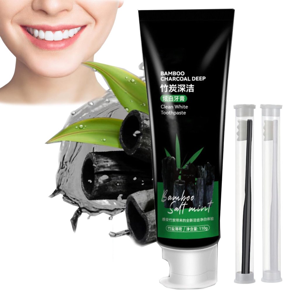 Bamboo Charcoal Deep Toothpaste, Clean White Toothpaste, Activated Carbon Toothpaste, Activated Carbon Deep Clean White Toothpaste to Remove Tooth Stain Fresh Breath (1pc)