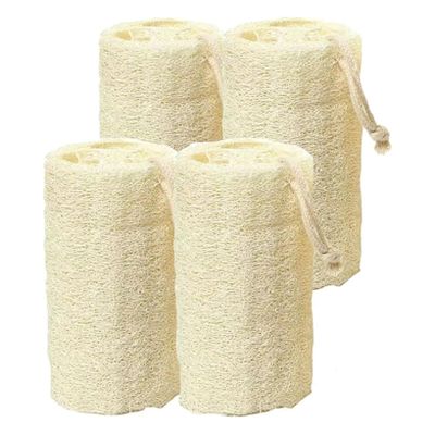 4 Pcs Premium Natural Loofah Sponge,Organic Loofah Sponge Organic Luffa Organic Sponge Bath for Shower Scrubbing and Kitchen Cleaning (Color : Beige, Size : 8cm)