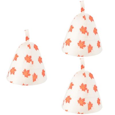 FOMIYES 3pcs Thick Sauna Hats Absorbent Lightweight Felt Caps for Bathing Sauna Use at Home Bathroom Shower for Women and Men Heat Cap