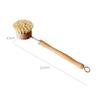 MAGICLULU 2pcs Long Handle Wood Sisal Pot Brush Kitchen Scrub Brush for Dish Plate Cleaning Tool Portable view 3