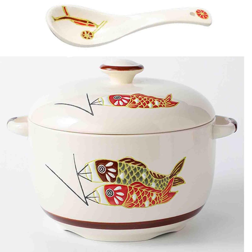 LNJZMDSS Casserole Dish Casserole,Stew Pot, Soup Pot, Ceramic Hand-Painted Soup Cup, Water-Separated Double-Ear Soup Bowl Household Kitchen Utensils with Lids,001,2300ml