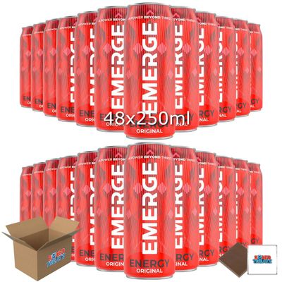 Emerge Energy Drink 48 X 250ml, Mixed Fruit Flavour, High Caffeine Content Boxed Treatz