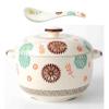 LNJZMDSS Casserole Dish Casserole,Stew Pot, Soup Pot, Ceramic Hand-Painted Soup Cup, Water-Separated Double-Ear Soup Bowl Household Kitchen Utensils with Lids,002,450ml view 1