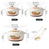 LNJZMDSS Casserole Dish Casserole,Stew Pot, Soup Pot, Ceramic Hand-Painted Soup Cup, Water-Separated Double-Ear Soup Bowl Household Kitchen Utensils with Lids,002,450ml view 2