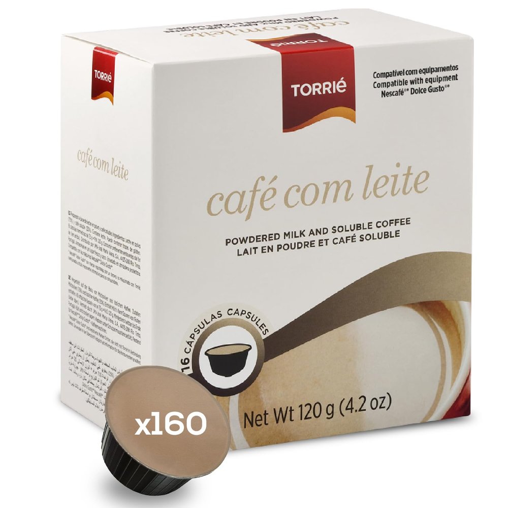 Torri Coffee with Milk Pods Compatible with Dolce Gusto (160 pods)