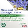 Natural Cold Pressed Flaxseed Oil 1000mg Capsules Omega 3-6-9, Vegan (Pack of 90) view 3