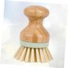 MAGICLULU Solid Wood Round Head Pan Brush Kitchen Cleaning Dish Brush for Washing Supplies view 2