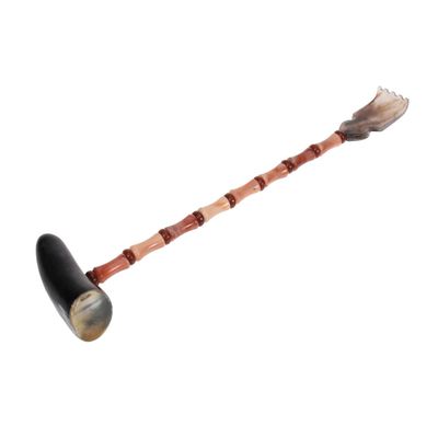 Beaupretty Natural Horn Back Scratchers Long Handle Itching Relief Tool Scratchers for Mom Dad Grandma Grandpa Random Color