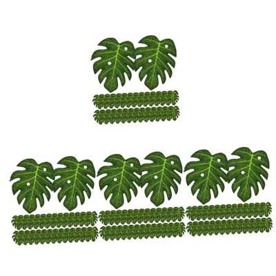 Cabilock 240pcs Monstera Leaf Jungle Cupcake Toppers Tropical Mini Palm Leaves Cake Decorations for Birthday Party Supplies