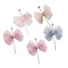 Cabilock Mesh Bow Decorations 5 Pack Fairy Wand Cake Inserts for Birthday Party Decorations Unique Dessert Decor Random Style view 1