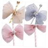 Cabilock Mesh Bow Decorations 5 Pack Fairy Wand Cake Inserts for Birthday Party Decorations Unique Dessert Decor Random Style view 3