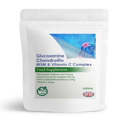 Glucosamine Chondroitin MSM & Vitamin C Tablets, Joint & Bone Support (Pack of 90)