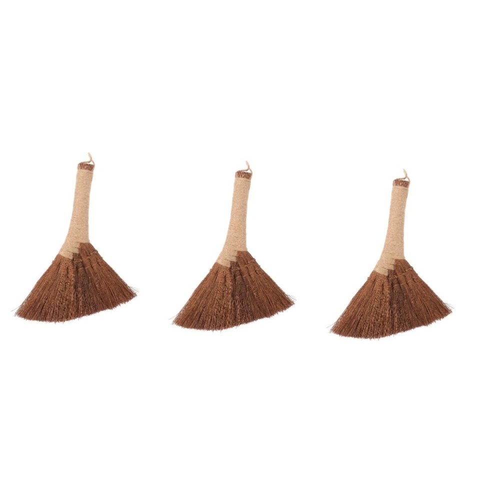 PRETYZOOM 3pcs Small Broom Tool for Household Cleaning Natural Palm Broom for Indoor Sweeping and Corner Cleaning