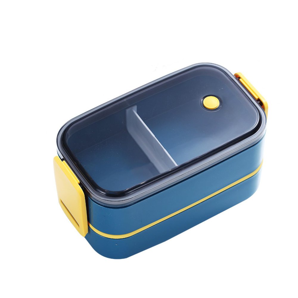 GERRIT Stainless Steel Insulated Lunch Box, Lunch Box, Office Worker Detached Multi-Layer Lunch Box, Portable Lunch Box/106 (Color : Double Plastic Blue)