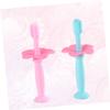 Beavorty 2pcs Silicone Training Toothbrush Protective Baffle for Boy Girl Boys and Girls Extra Soft Bristles for Oral Care for First Brushing Experience view 3