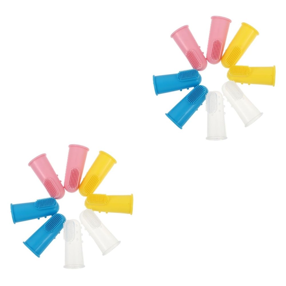 minkissy 8pcs Silicone Boy Girl Boy Girl Oral Care Brush and Teeth Cleaner for Months up Gentle Brushing Oral Care Random Color