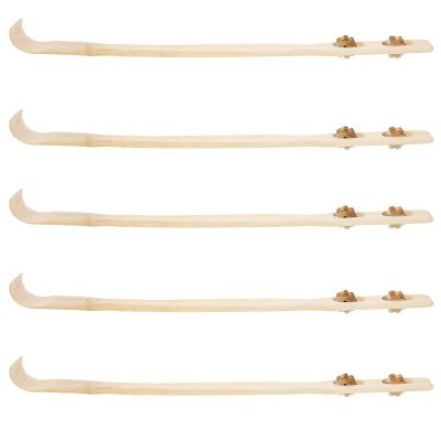 Beavorty 5pcs Bamboo Back Scratchers for Massaging Portable Handheld Extendable Back Scratchers for Travel and Home Use