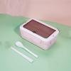 GERRIT Compartment Lunch Box, Plastic Lunch Box, Lunch Box/141 (Color : 02 (Cherry Blossom Pink))