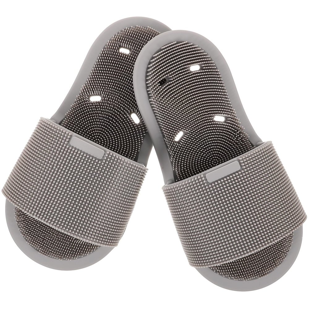 MAGICLULU Silicone Foot Slipper with Suction Cup Sole Comfortable Massage Slipper for Home Shower Foot Scrubber and Relax Non-Slip Footwear