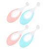 FOMIYES Baby Tooth Brush 4pcs Soft Bristles Toothbrush Set for Infant Oral Care, Gentle Gum Protection, Pink and Blue Colors, Suitable for Babies and Toddlers Teeth Cleaning view 1