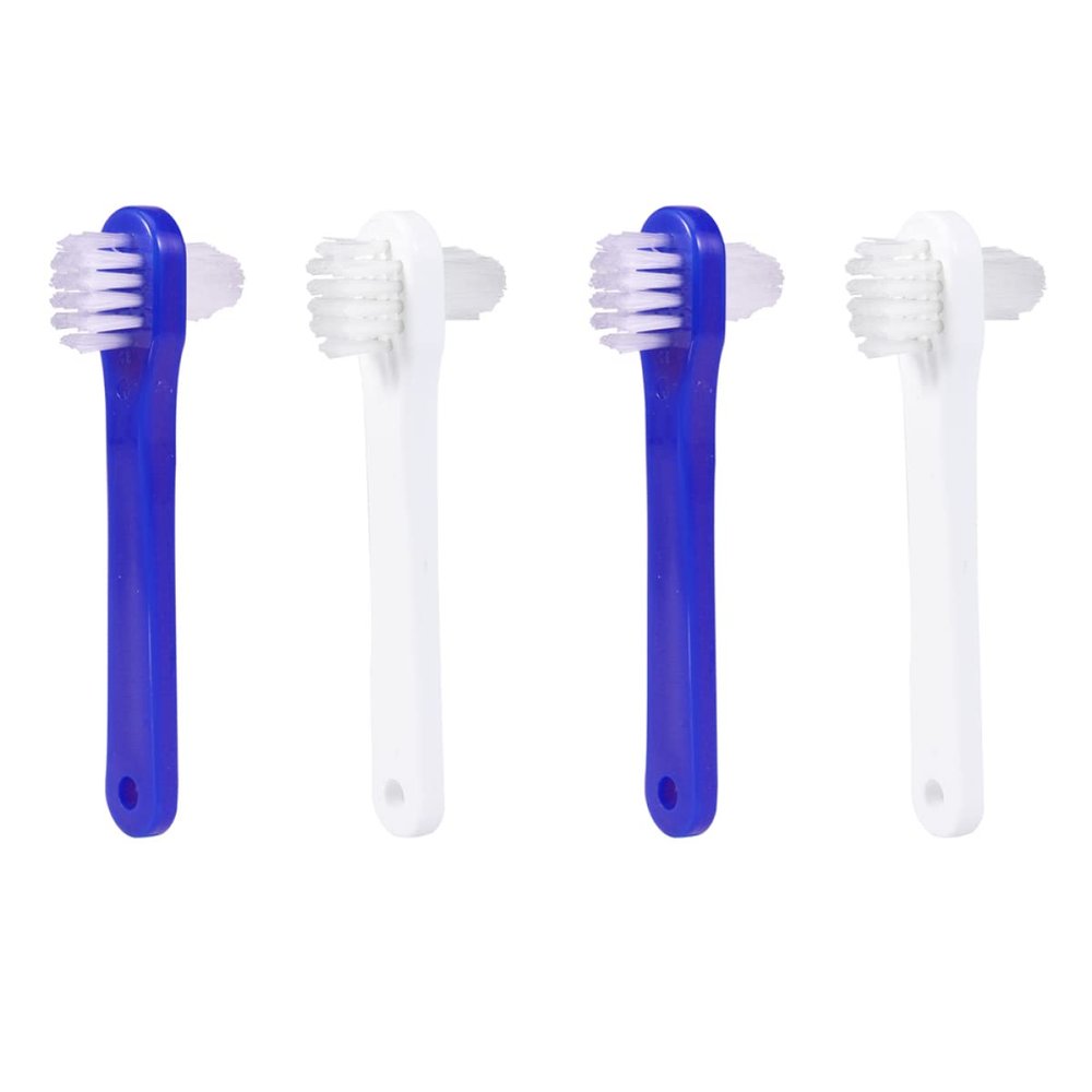 FOMIYES 4pcs Denture Toothbrush Pack Double Sided Heads Denture Cleaning Brush for False Teeth Cleaning Tool