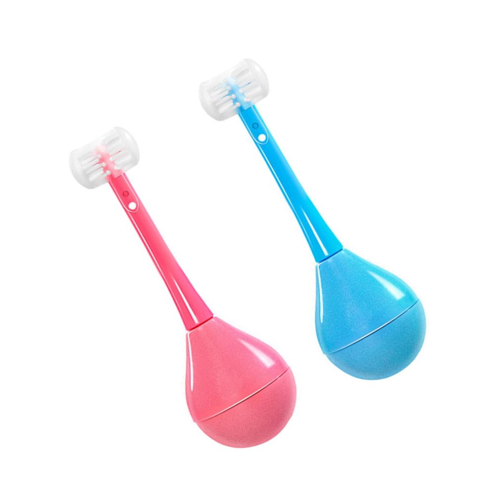 FOMIYES Kids Manual Toothbrush 2pcs Set Soft Bristles Cartoon Toddler Teeth Cleaning Portable Toothbrush for Boys and Girls Oral Care