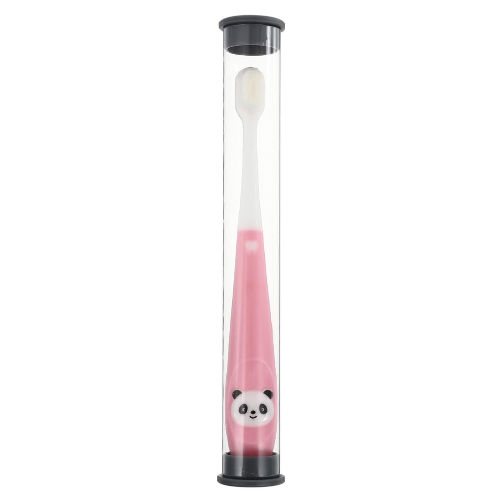 FOMIYES Boy Girl Toothbrush Soft Bristle Manual Tooth Brush with Storage Bucket Gentle Cleaning Handheld Design for Boy Girl Ages Cute Panda Cartoon Style for Daily Oral Care and Travel