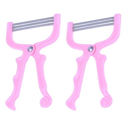 CIMAXIC Facial Hair Remover Set 2pcs Manual Hair Epilator for Women Pink Suitable for Sensitive Skin Home Use