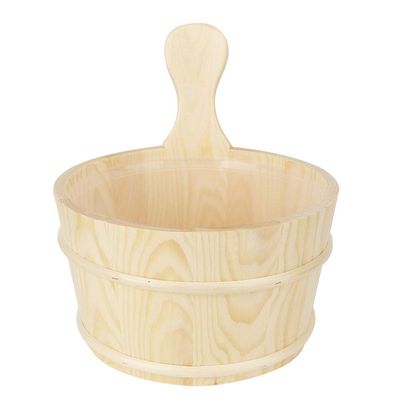 Sauna Bucket with Inner Liner - Wooden Sauna Supplies and Accessories for Traditional Sauna Rooms