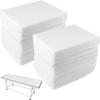 100 Pieces Massage Sheets Cover, Disposable Spa Bed Cover Table Sheets for Beauty Salon, Hotels, Tattoo, PE Non Woven Fabric, Oil-Waterproof