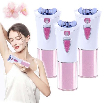 Portable Electric Epilator with Led Light,Wireless Facial Epilator for Women,Hair Remover for Face,Lady Shaver,Hair Removal Device for All Skin,Smooth Glide Epilators for All Body Parts (3 Pieces)