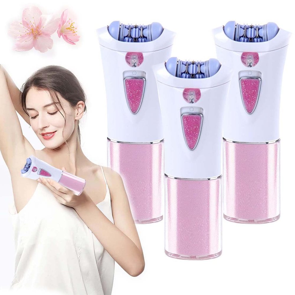 Portable Electric Epilator with Led Light,Wireless Facial Epilator for Women,Hair Remover for Face,Lady Shaver,Hair Removal Device for All Skin,Smooth Glide Epilators for All Body Parts (3 Pieces)