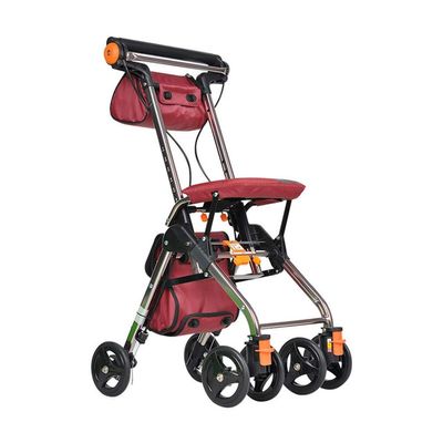Rollator Walker Walking Aids 4 Wheels Foldable, Drive Rollator Walker with Seat, Medical Rolling Walker Double Brake System Interesting