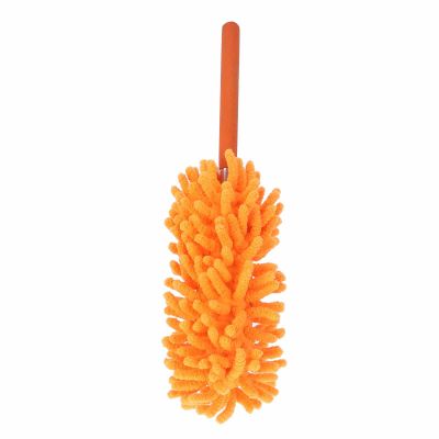 72cm Chenille Telescopic Duster for Home - Orange, Stainless Steel Handle, Retractable Design, Detachable Brush Head, Suitable for Hard-to- Places