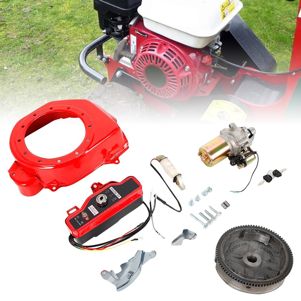 Starter Electric Start Starter Kit Flywheel Electric Start Kit Starter Motors Starter Magnet Ignition Switch with Charging Coil and Starter Magnet