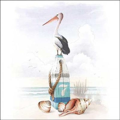 20 Ambiente Paper Napkins "Pelican" Vintage Table Decoration with Motif Also for Party or Decoupage 33 x 33 cm