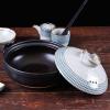 Double Handle Lid Pure Ceramic Tureen Soup with Open fire Ceramic Round Black Dish Casserole/Clay Pot/Earthen Pot/Ceramic Cookware with Lid Heat-Resistant view 3