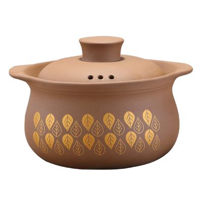 Ceramic Casserole Purple Clay Casserole High Temperature Resistant Stew Pot for Home Scald Protection Chinese Health Hot Pots Gas-a 1.3l