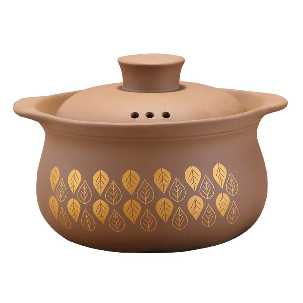 Ceramic Casserole Purple Clay Casserole High Temperature Resistant Stew Pot for Home Scald Protection Chinese Health Hot Pots Gas-a 1.3l