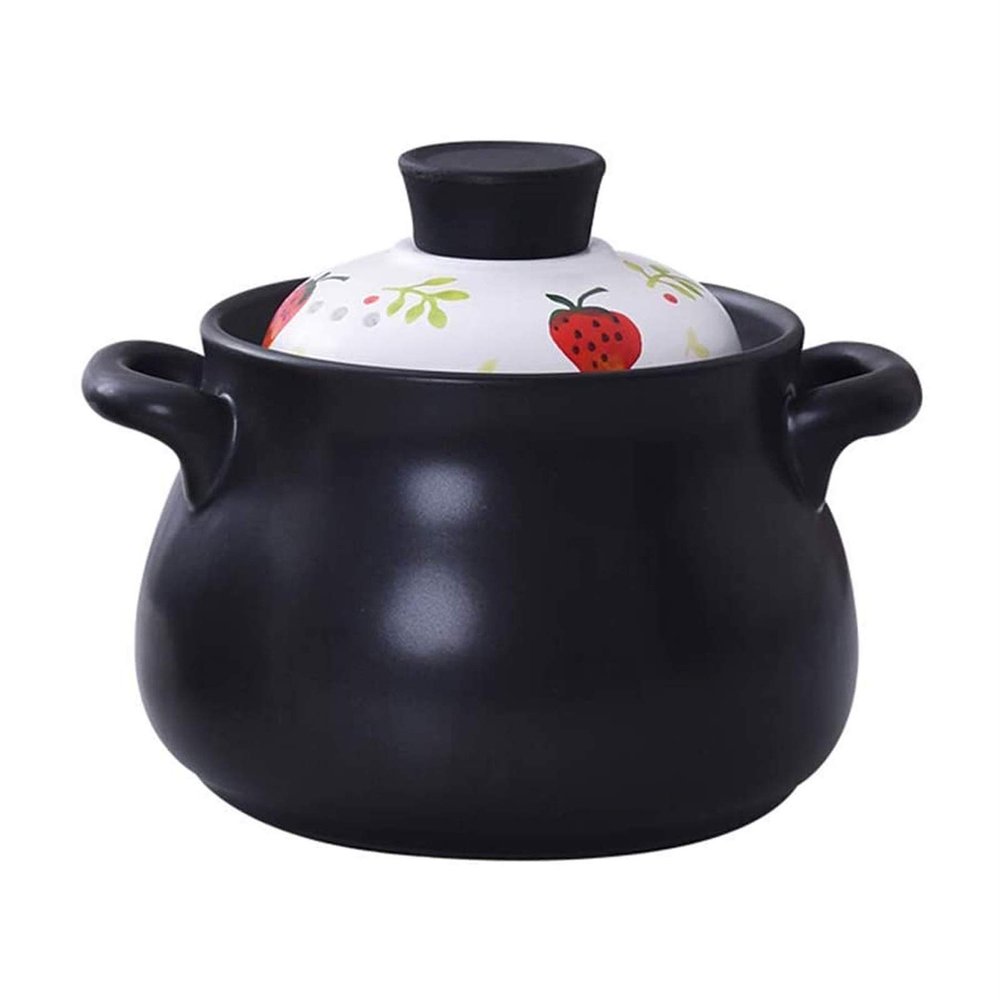 Soup Pot Cast Iron Casserole Pot Clay Pot Rice Cooker,Household Ceramic Soup Pot Spodumene Porcelain Clay Gas Stove Applicable (Size : 4.5L)