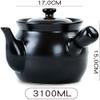 Black Casserole Cooker Manual Clay Household Chinese Retro Multifunction Soup Stone Pot Health Non-Stick Pan Cooking Utensils (Size : 3.1L) view 2