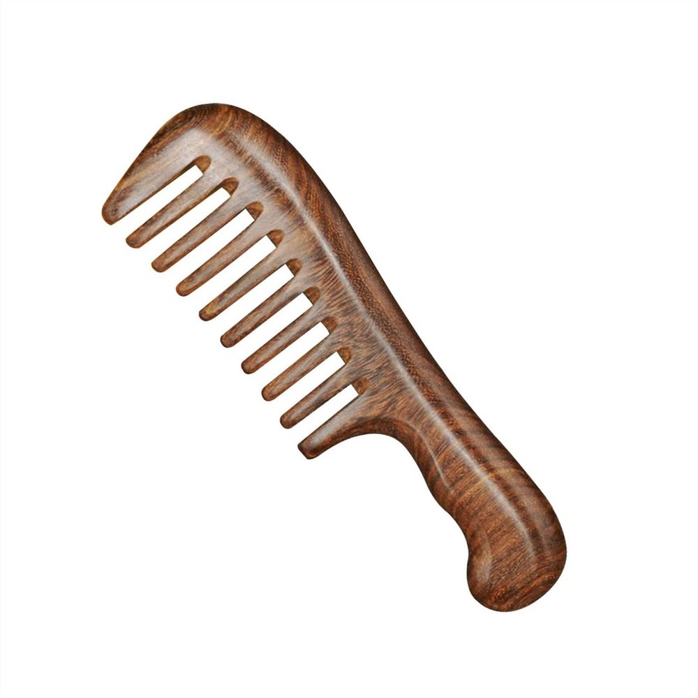 NEBE Comb Hair Comb Wood Salon Long Wide Tooth Hair Comb Home Wood Comb Massage Hair Tools for Men Women Hair Combs(B)