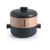 Ceramic Casserole Dish with steam cage lid and Two Handles Stackable Heat-Resistant Clay Pot cookware Black 1.58quart view 1